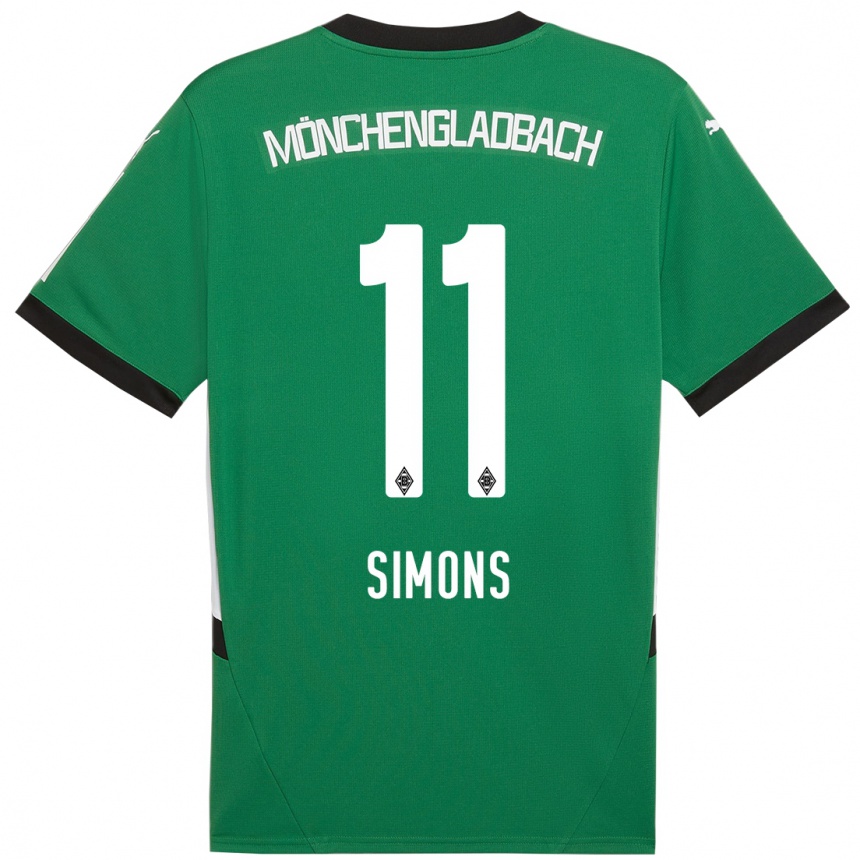 Niño Fútbol Camiseta Kelly Simons #11 Verde Blanco 2ª Equipación 2024/25 México