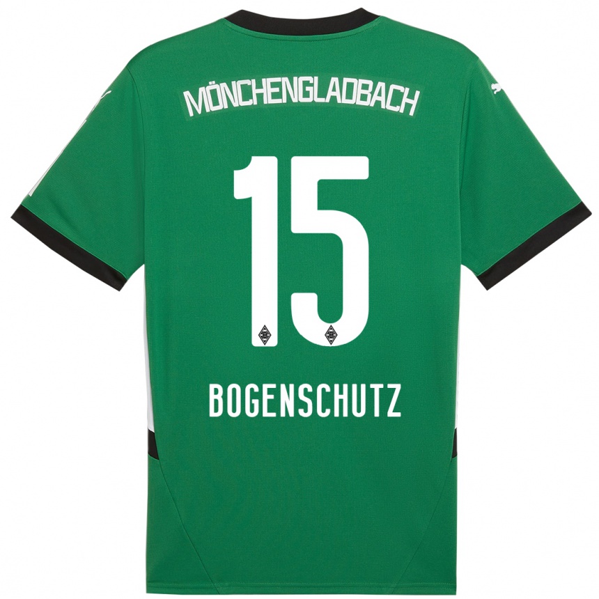 Niño Fútbol Camiseta Kerstin Bogenschutz #15 Verde Blanco 2ª Equipación 2024/25 México