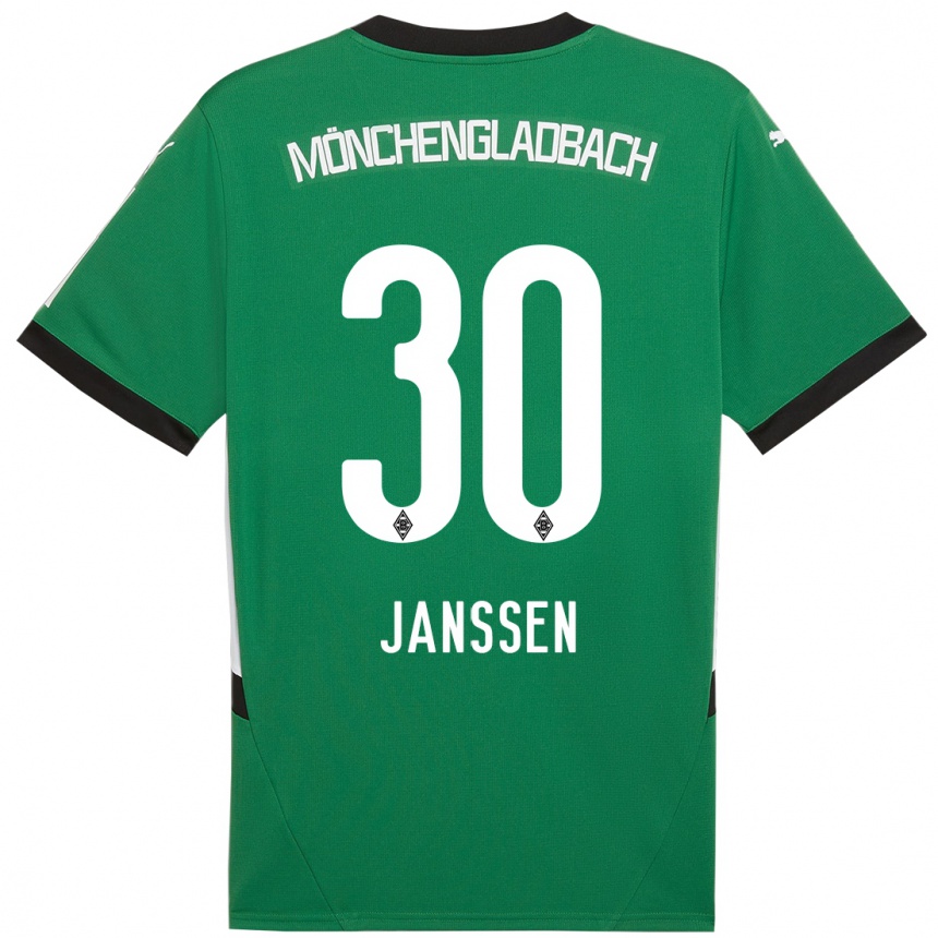 Niño Fútbol Camiseta Annalena Janssen #30 Verde Blanco 2ª Equipación 2024/25 México