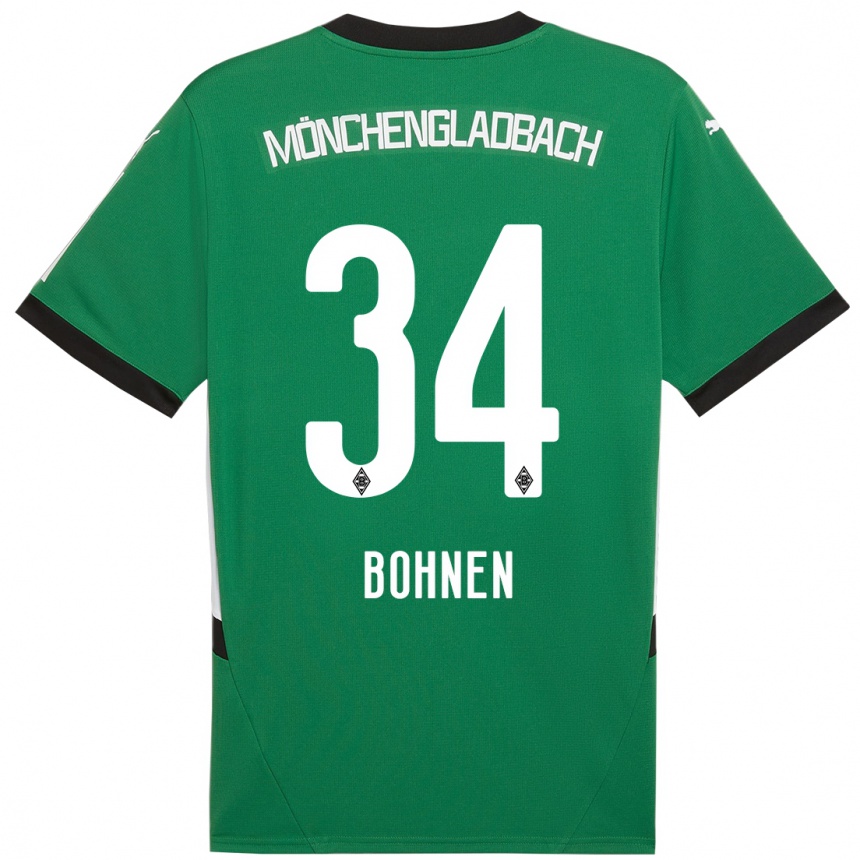 Niño Fútbol Camiseta Bohnen #34 Verde Blanco 2ª Equipación 2024/25 México