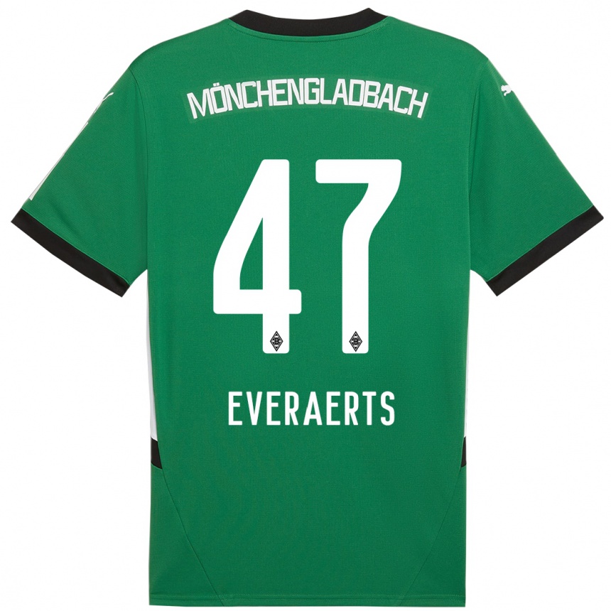 Niño Fútbol Camiseta Kim Everaerts #47 Verde Blanco 2ª Equipación 2024/25 México