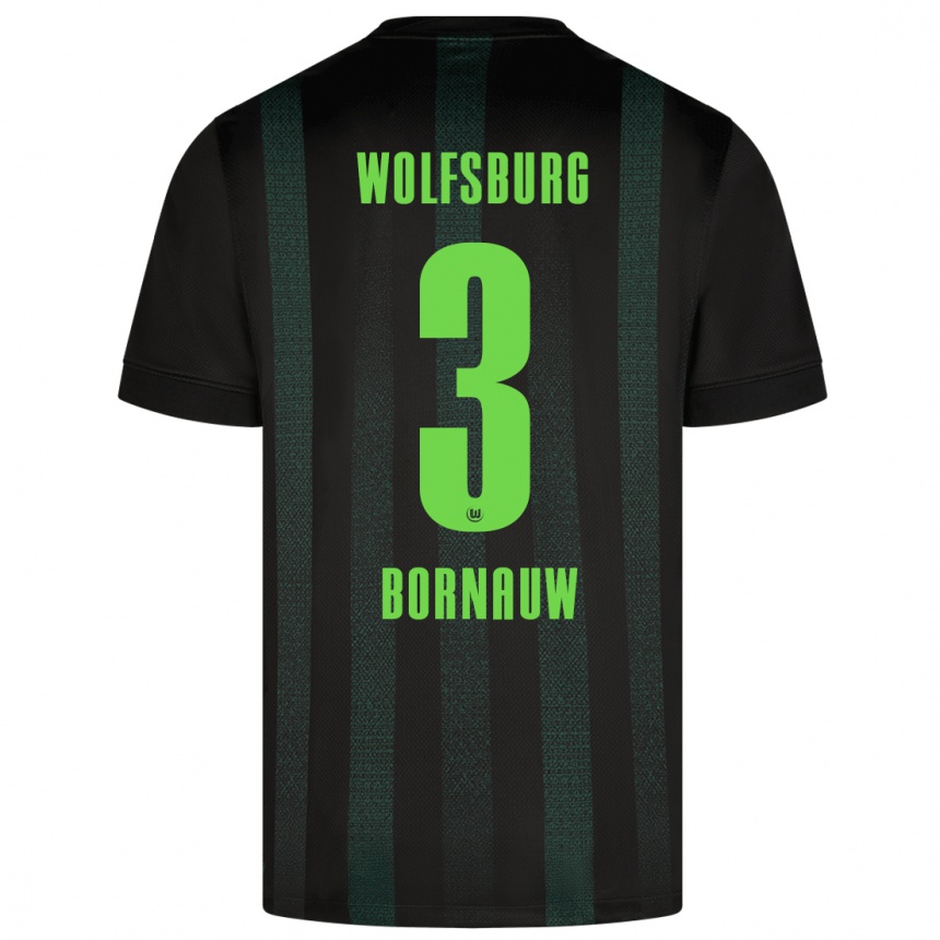 Niño Fútbol Camiseta Sebastiaan Bornauw #3 Verde Oscuro 2ª Equipación 2024/25 México