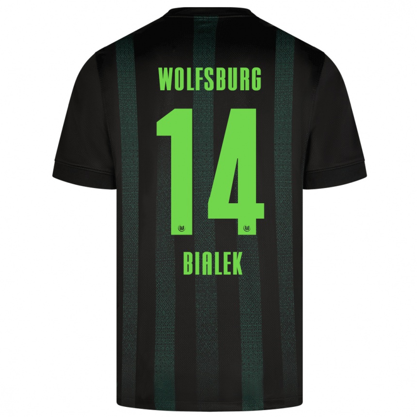 Niño Fútbol Camiseta Bartosz Bialek #14 Verde Oscuro 2ª Equipación 2024/25 México