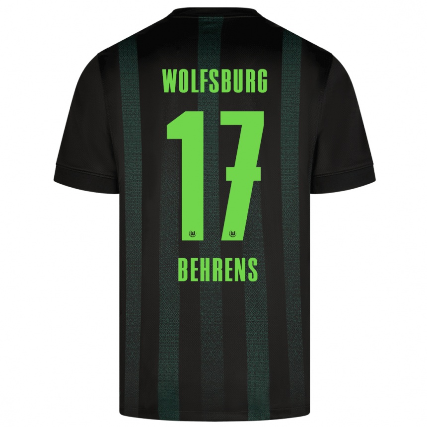 Niño Fútbol Camiseta Kevin Behrens #17 Verde Oscuro 2ª Equipación 2024/25 México