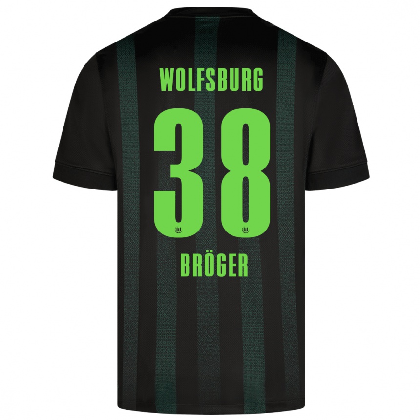 Niño Fútbol Camiseta Bennit Bröger #38 Verde Oscuro 2ª Equipación 2024/25 México