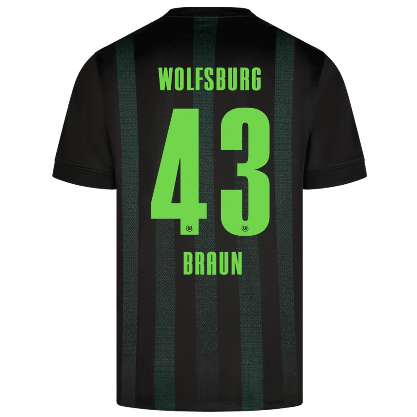 Niño Fútbol Camiseta Manuel Braun #43 Verde Oscuro 2ª Equipación 2024/25 México