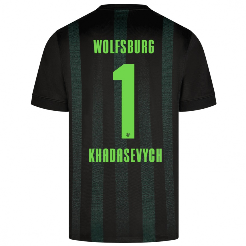 Niño Fútbol Camiseta Kyrylo Khadasevych #1 Verde Oscuro 2ª Equipación 2024/25 México