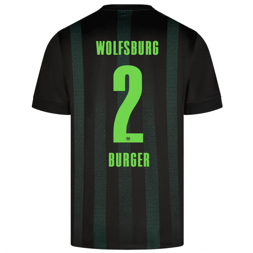 Niño Fútbol Camiseta Jan Bürger #2 Verde Oscuro 2ª Equipación 2024/25 México