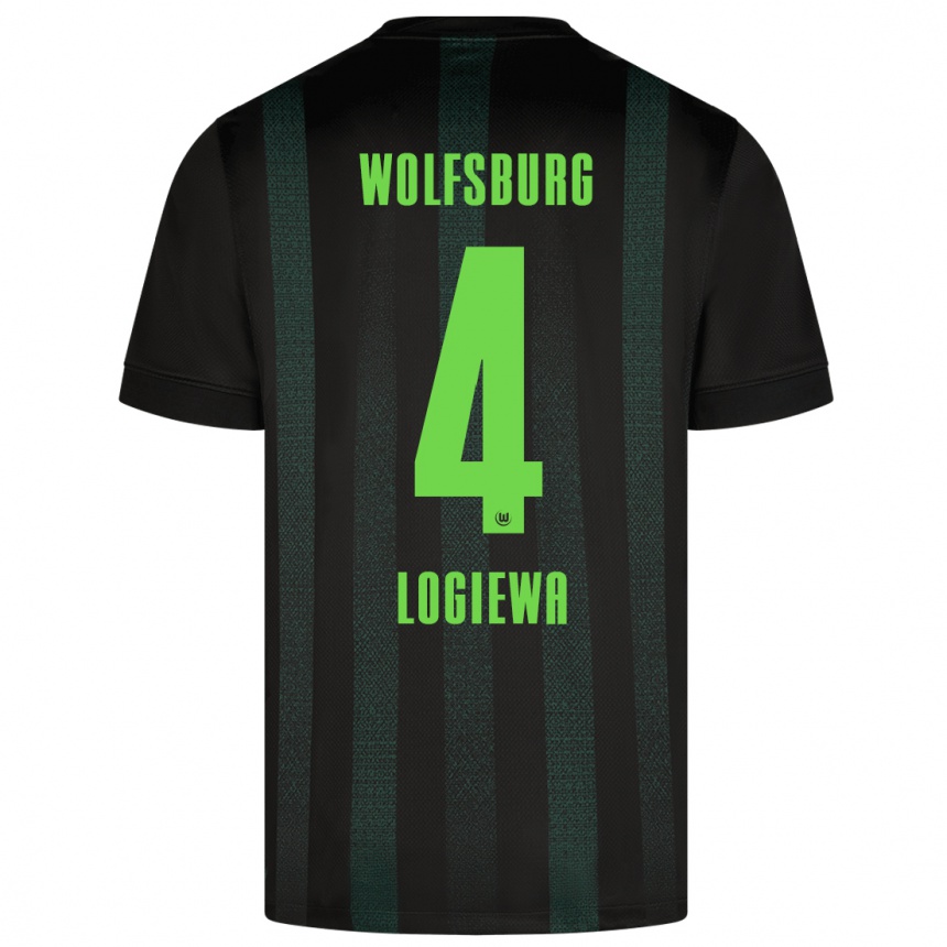 Niño Fútbol Camiseta Luca Logiewa #4 Verde Oscuro 2ª Equipación 2024/25 México