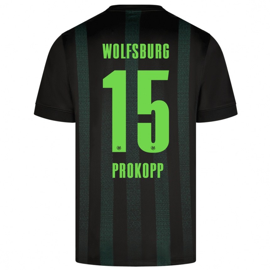 Niño Fútbol Camiseta Oskar Prokopp #15 Verde Oscuro 2ª Equipación 2024/25 México