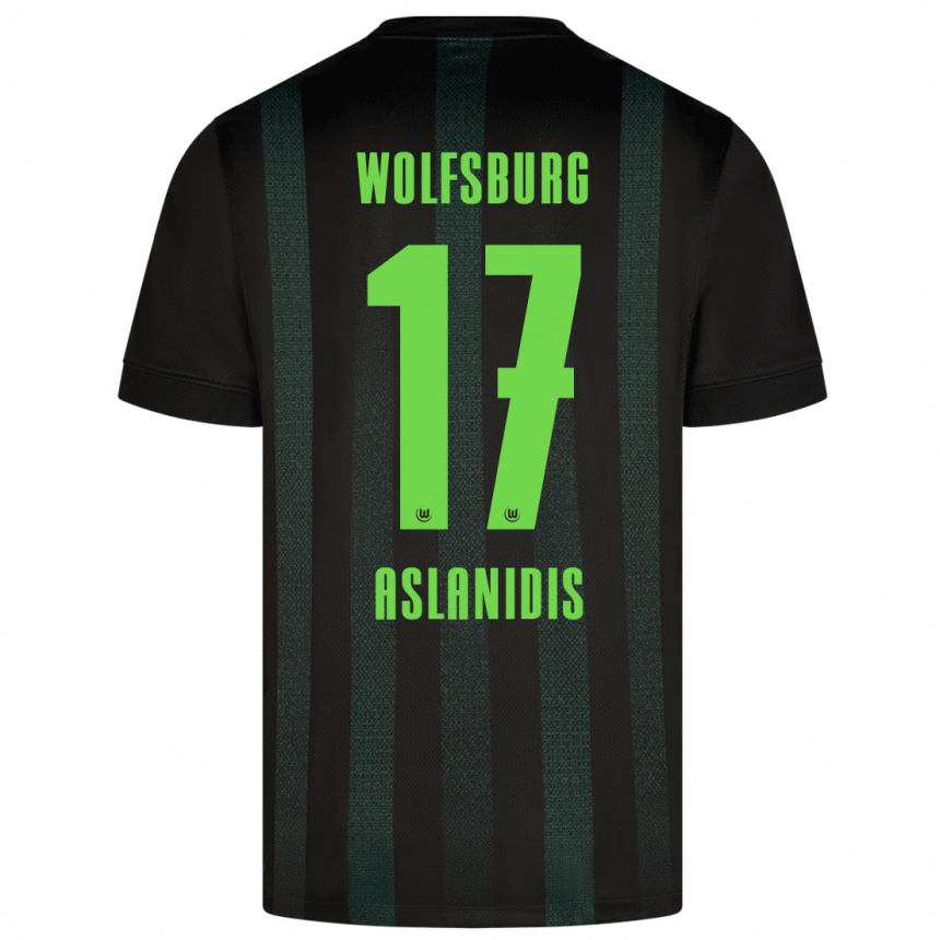 Niño Fútbol Camiseta Elijas Aslanidis #17 Verde Oscuro 2ª Equipación 2024/25 México