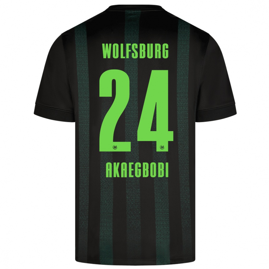 Niño Fútbol Camiseta Jonathan Akaegbobi #24 Verde Oscuro 2ª Equipación 2024/25 México