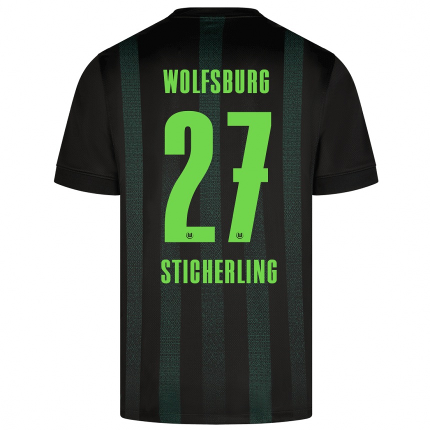 Niño Fútbol Camiseta Carl-Anton Sticherling #27 Verde Oscuro 2ª Equipación 2024/25 México