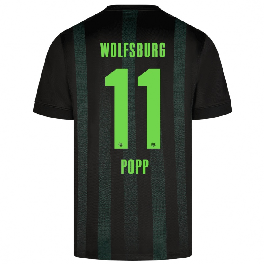 Niño Fútbol Camiseta Alexandra Popp #11 Verde Oscuro 2ª Equipación 2024/25 México