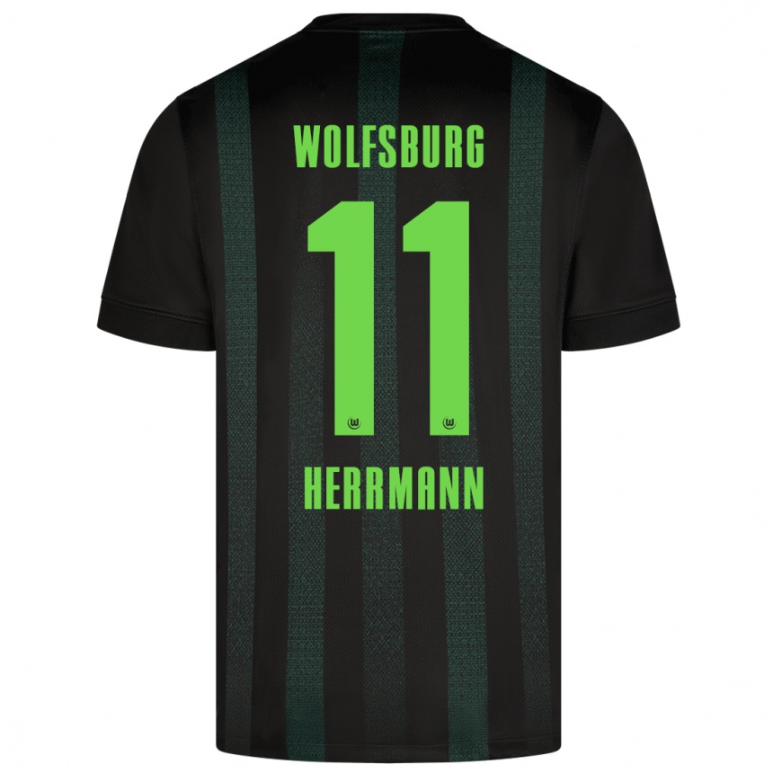 Niño Fútbol Camiseta Max Herrmann #11 Verde Oscuro 2ª Equipación 2024/25 México