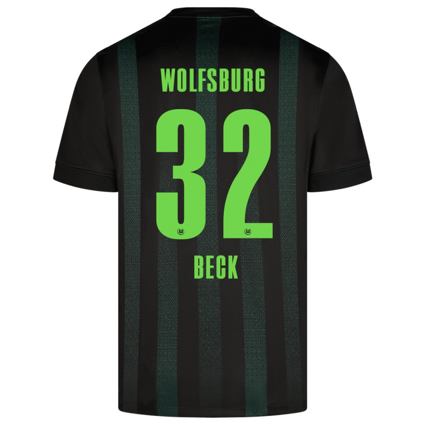 Niño Fútbol Camiseta Kiara Beck #32 Verde Oscuro 2ª Equipación 2024/25 México