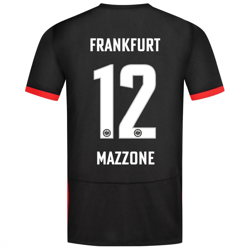 Niño Fútbol Camiseta Matteo Mazzone #12 Negro 2ª Equipación 2024/25 México