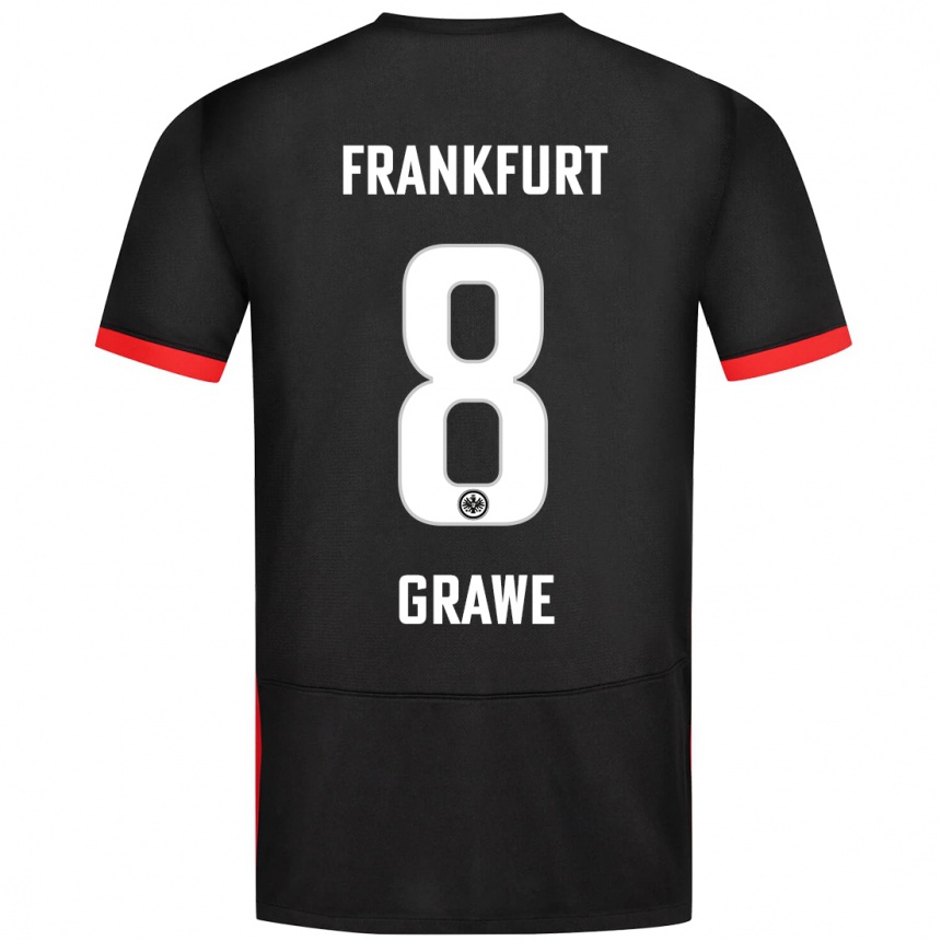 Niño Fútbol Camiseta Lisanne Gräwe #8 Negro 2ª Equipación 2024/25 México