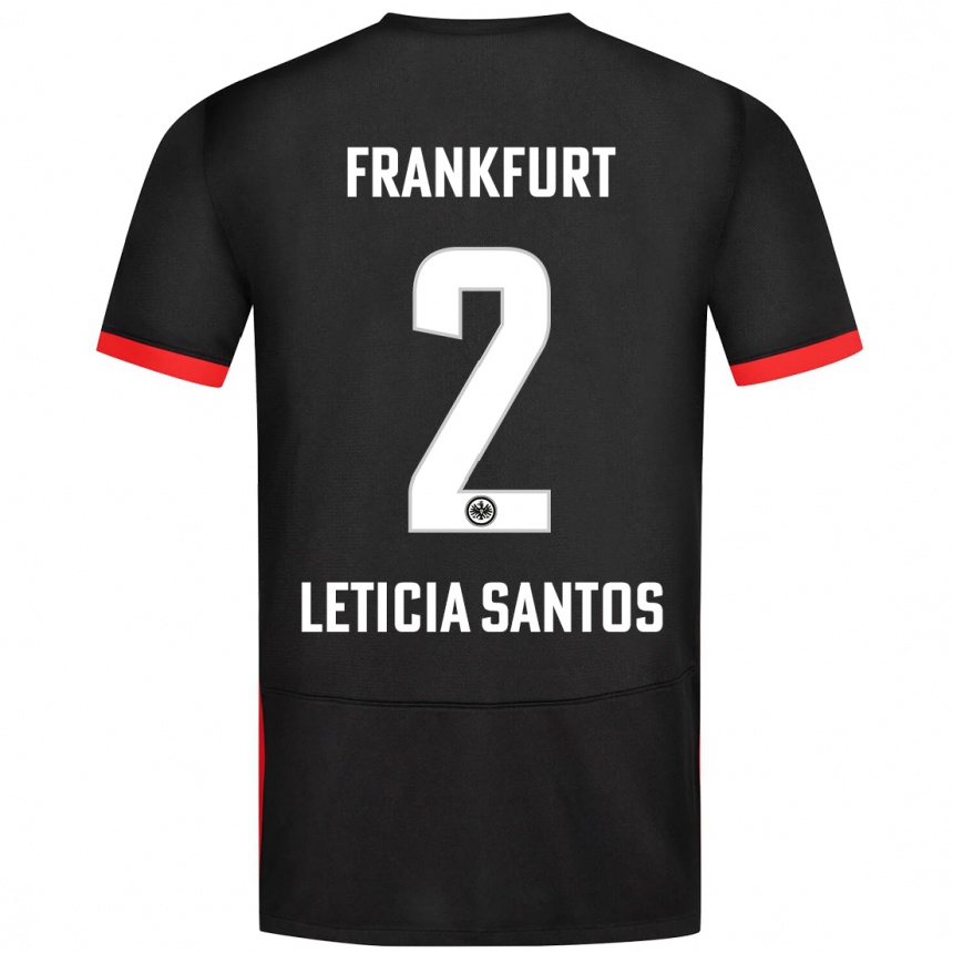 Niño Fútbol Camiseta Letícia Santos De Oliveira #2 Negro 2ª Equipación 2024/25 México