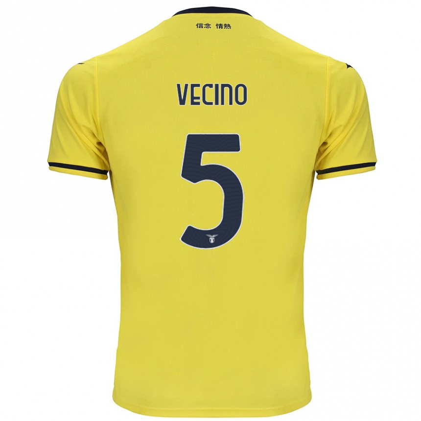 Niño Fútbol Camiseta Matías Vecino #5 Amarillo 2ª Equipación 2024/25 México