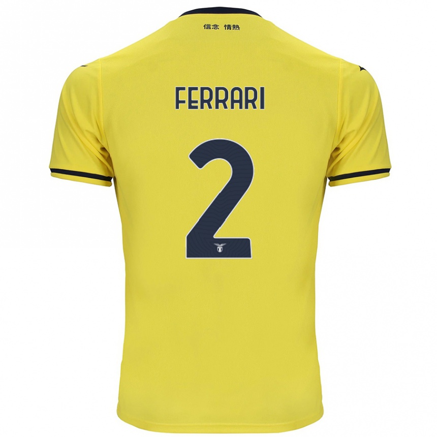 Niño Fútbol Camiseta Lorenzo Ferrari #2 Amarillo 2ª Equipación 2024/25 México