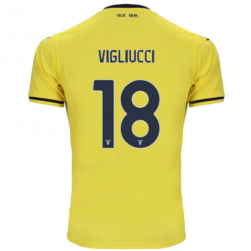 Niño Fútbol Camiseta Chiara Vigliucci #18 Amarillo 2ª Equipación 2024/25 México