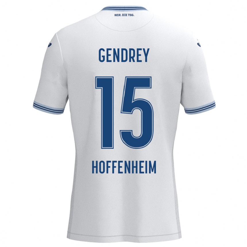 Niño Fútbol Camiseta Valentin Gendrey #15 Blanco Negro 2ª Equipación 2024/25 México