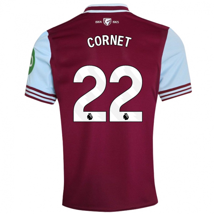 Hombre Fútbol Camiseta Maxwel Cornet #22 Rojo Oscuro 1ª Equipación 2024/25 México