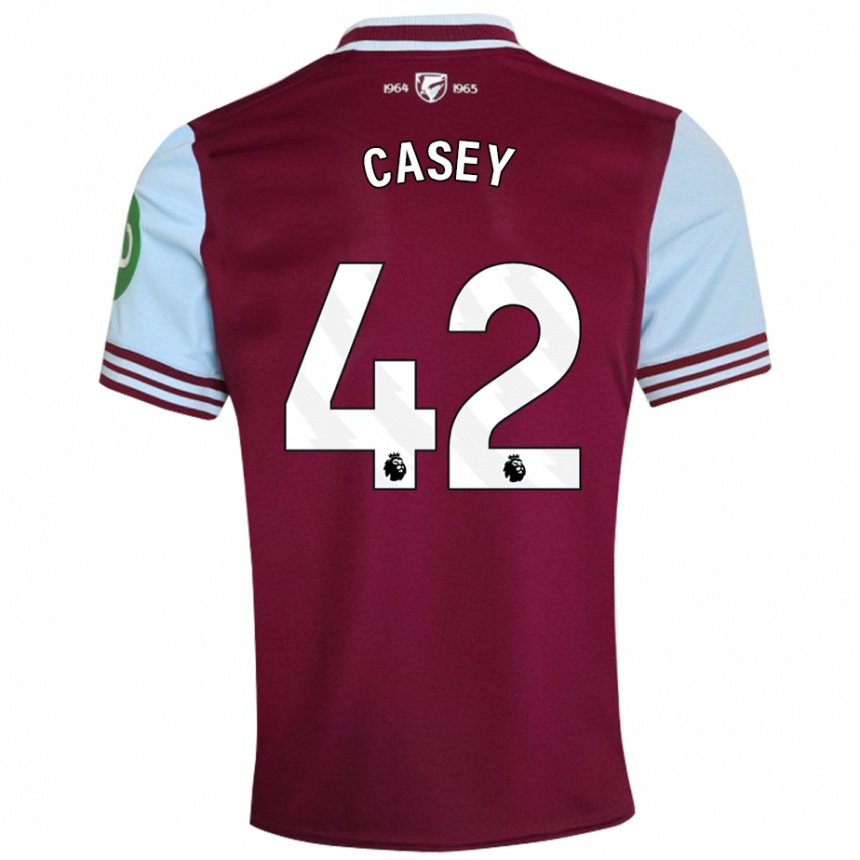 Hombre Fútbol Camiseta Kaelan Casey #42 Rojo Oscuro 1ª Equipación 2024/25 México