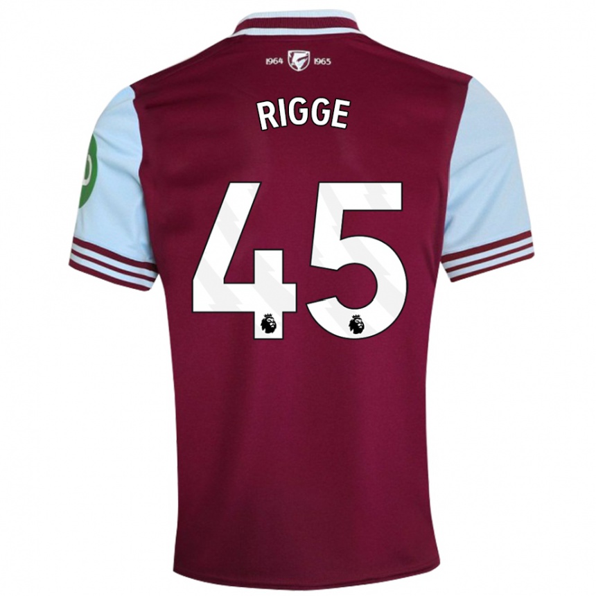 Hombre Fútbol Camiseta Daniel Rigge #45 Rojo Oscuro 1ª Equipación 2024/25 México