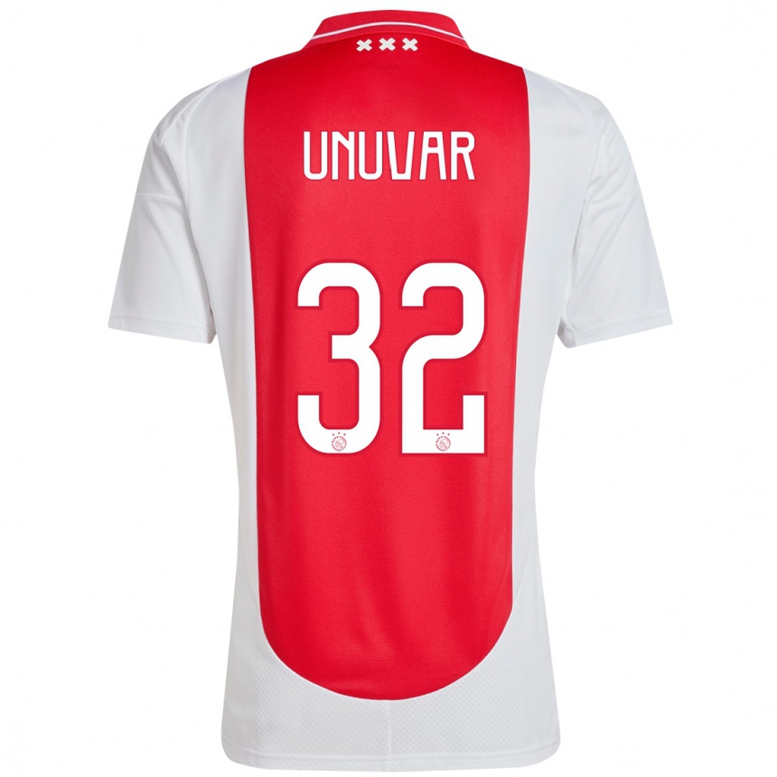 Hombre Fútbol Camiseta Naci Ünüvar #32 Rojo Blanco 1ª Equipación 2024/25 México