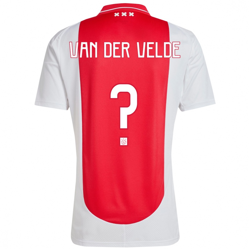 Hombre Fútbol Camiseta Valentijn Van Der Velde #0 Rojo Blanco 1ª Equipación 2024/25 México