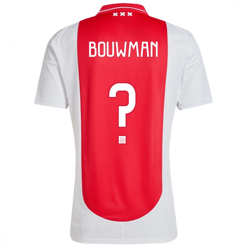 Hombre Fútbol Camiseta Aaron Bouwman #0 Rojo Blanco 1ª Equipación 2024/25 México