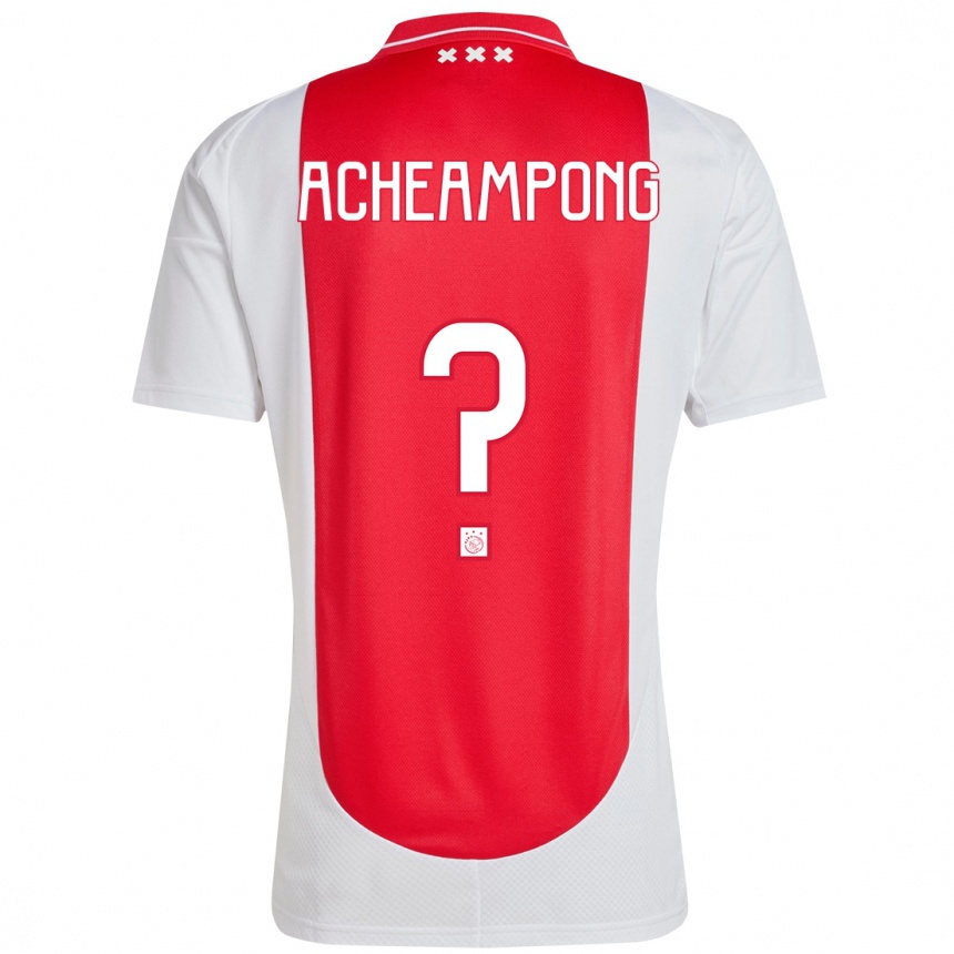 Hombre Fútbol Camiseta Levi Acheampong #0 Rojo Blanco 1ª Equipación 2024/25 México