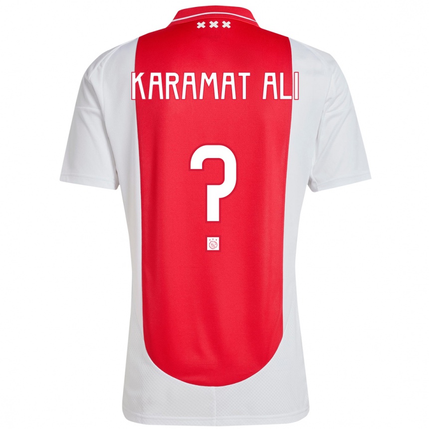 Hombre Fútbol Camiseta Yaïr Karamat Ali #0 Rojo Blanco 1ª Equipación 2024/25 México