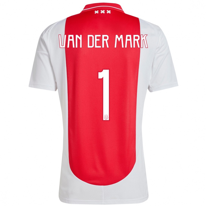 Hombre Fútbol Camiseta Jesper Van Der Mark #1 Rojo Blanco 1ª Equipación 2024/25 México