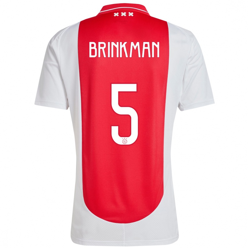 Hombre Fútbol Camiseta Tim Brinkman #5 Rojo Blanco 1ª Equipación 2024/25 México