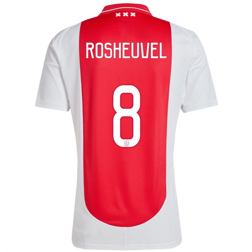 Hombre Fútbol Camiseta Darren Rosheuvel #8 Rojo Blanco 1ª Equipación 2024/25 México