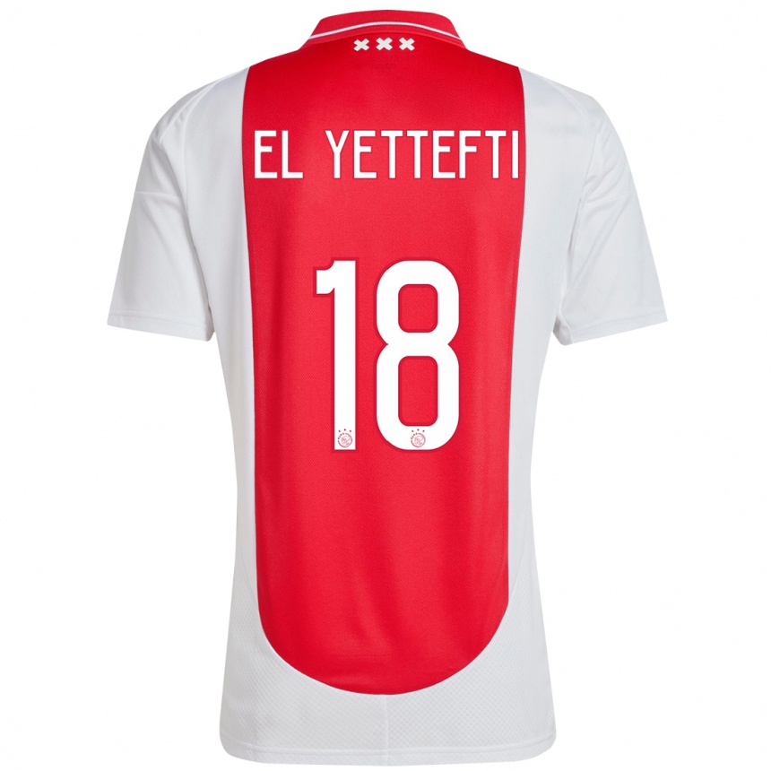 Hombre Fútbol Camiseta Adil Amghar El Yettefti #18 Rojo Blanco 1ª Equipación 2024/25 México