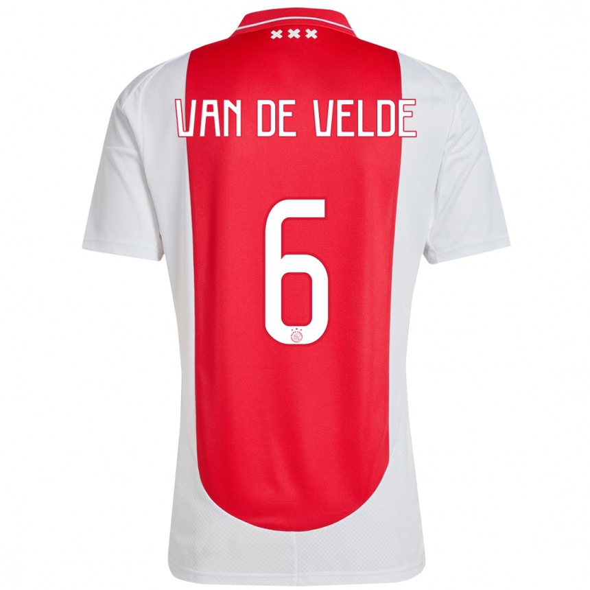 Hombre Fútbol Camiseta Jonna Van De Velde #6 Rojo Blanco 1ª Equipación 2024/25 México