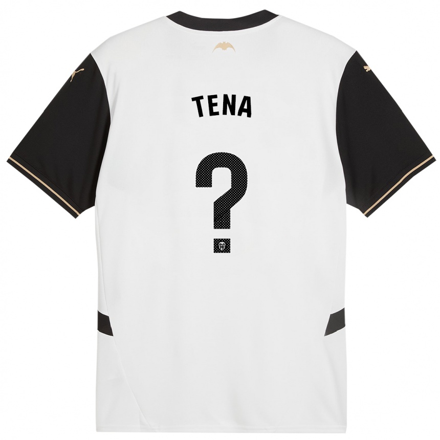 Hombre Fútbol Camiseta Javier Tena #0 Blanco Negro 1ª Equipación 2024/25 México