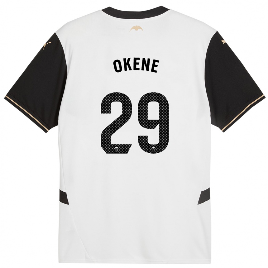 Hombre Fútbol Camiseta Andrea Okene #29 Blanco Negro 1ª Equipación 2024/25 México