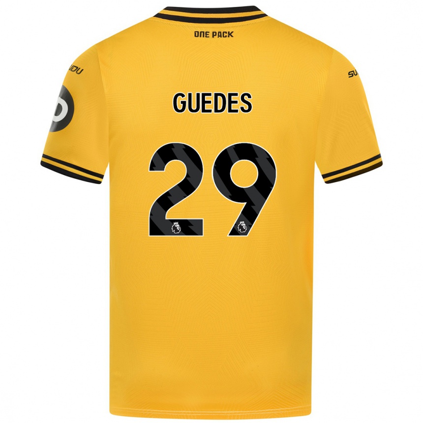 Hombre Fútbol Camiseta Goncalo Guedes #29 Amarillo 1ª Equipación 2024/25 México