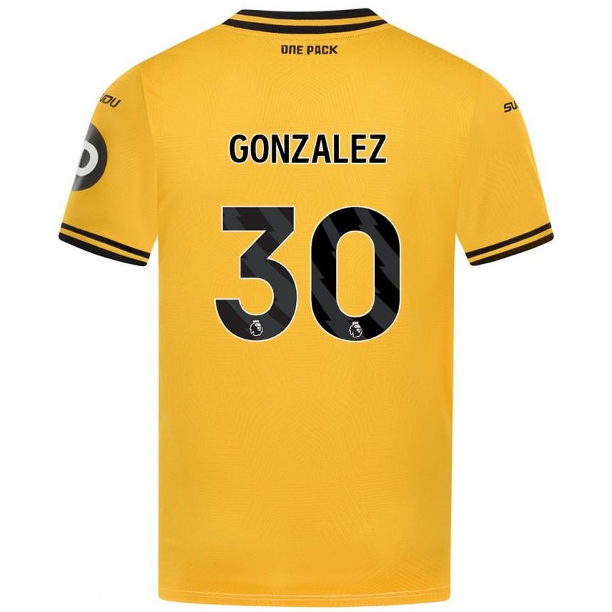 Hombre Fútbol Camiseta Enso González #30 Amarillo 1ª Equipación 2024/25 México