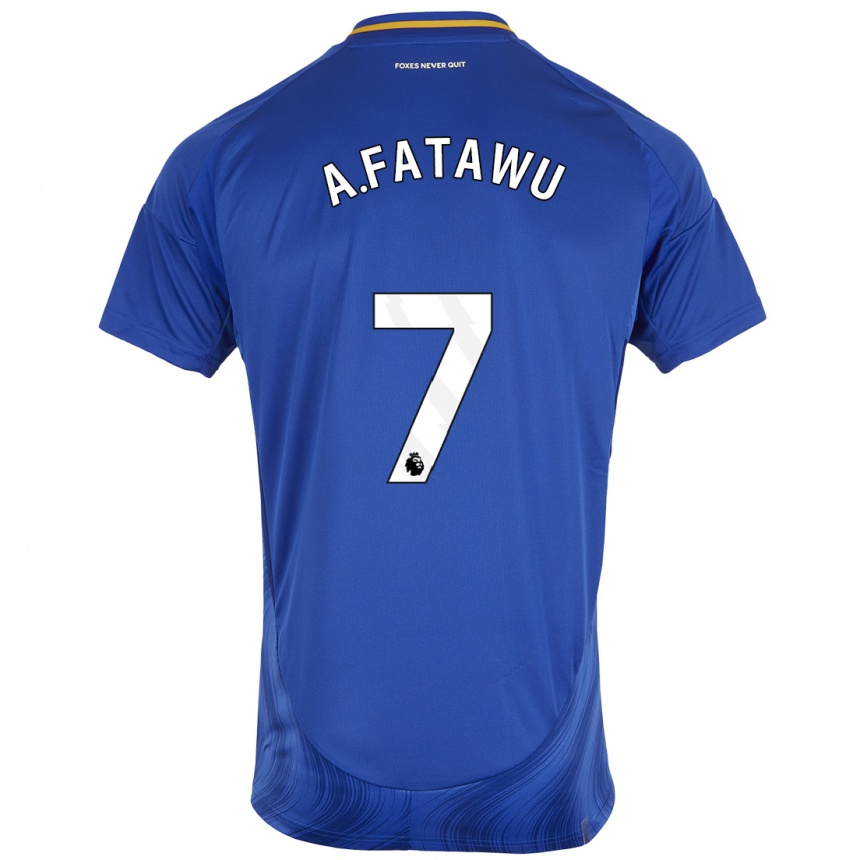 Hombre Fútbol Camiseta Issahaku Fatawu #7 Azul Blanco 1ª Equipación 2024/25 México