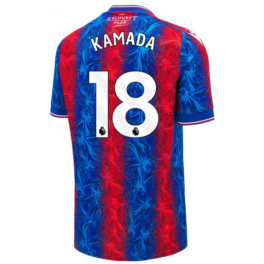 Hombre Fútbol Camiseta Daichi Kamada #18 Rayas Rojas Y Azules 1ª Equipación 2024/25 México