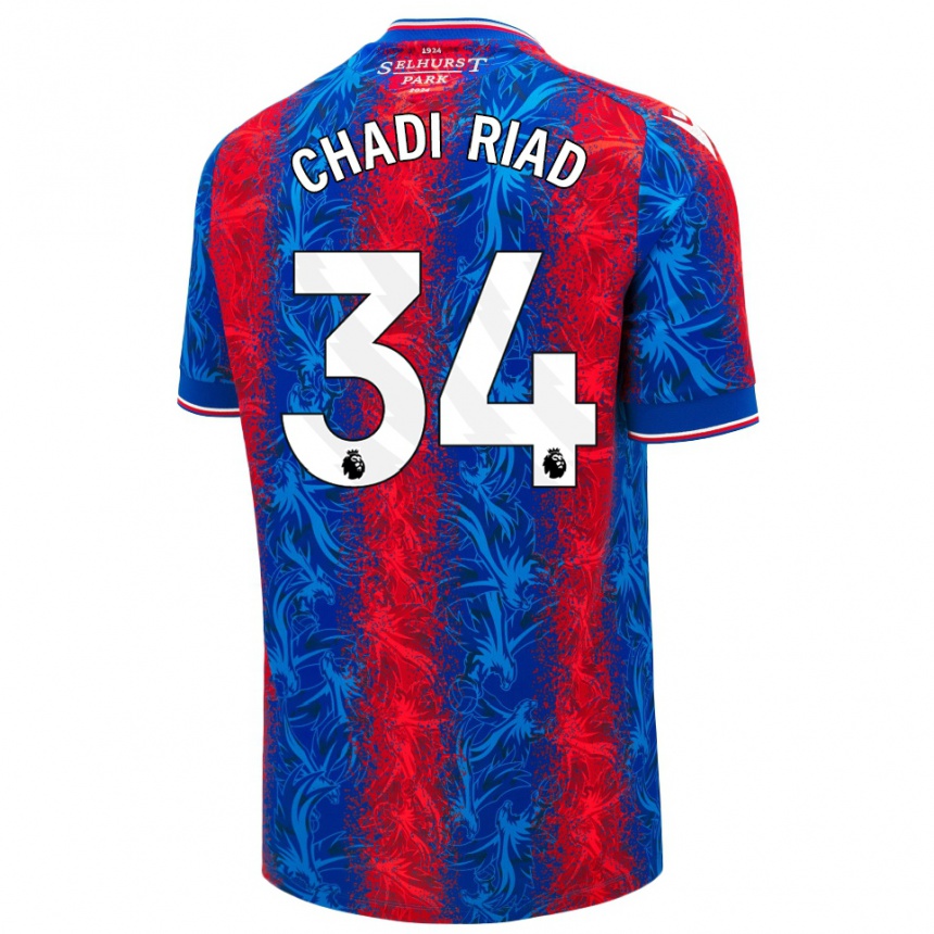 Hombre Fútbol Camiseta Chadi Riad #34 Rayas Rojas Y Azules 1ª Equipación 2024/25 México