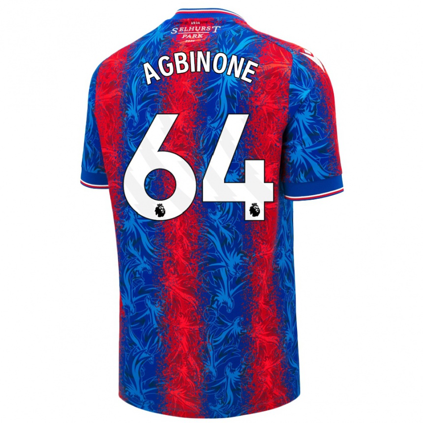 Hombre Fútbol Camiseta Asher Agbinone #64 Rayas Rojas Y Azules 1ª Equipación 2024/25 México