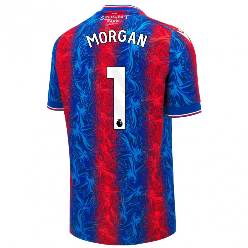 Hombre Fútbol Camiseta Chloe Morgan #1 Rayas Rojas Y Azules 1ª Equipación 2024/25 México