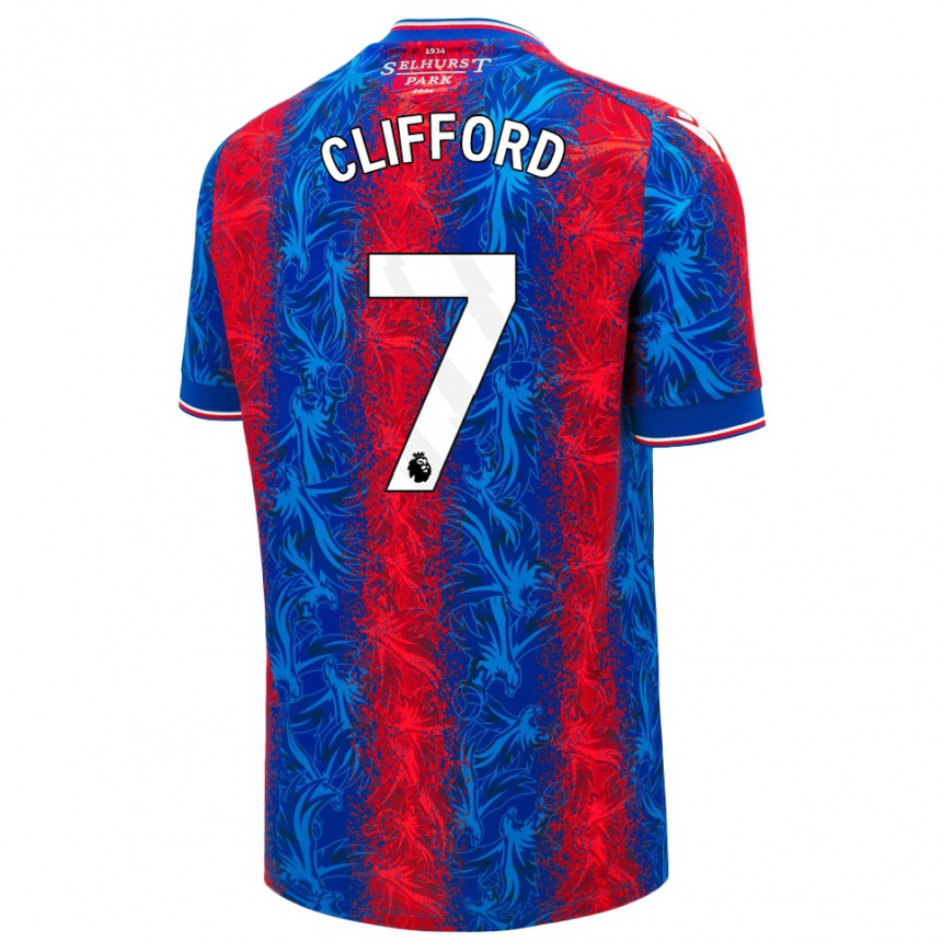 Hombre Fútbol Camiseta Charley Clifford #7 Rayas Rojas Y Azules 1ª Equipación 2024/25 México